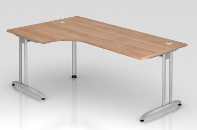 Winkelschreibtisch Berlin 200 cm Nussbaum